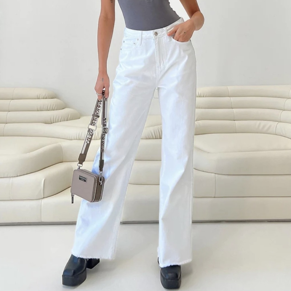 Princess Polly White Wide Leg Jeans